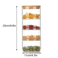 thumbnail image 2 of Stackable Glass Jars With Bamboo Lids Airtight Sealed Storage Containers Canisters For Kitchen Snack Dry Fruit Storage Box, 2 of 11
