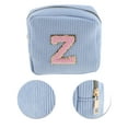 thumbnail image 4 of Unique Bargains 1 Pc Letter Z Pattern Makeup Bag for Travel Blue Corduroy, 4 of 6