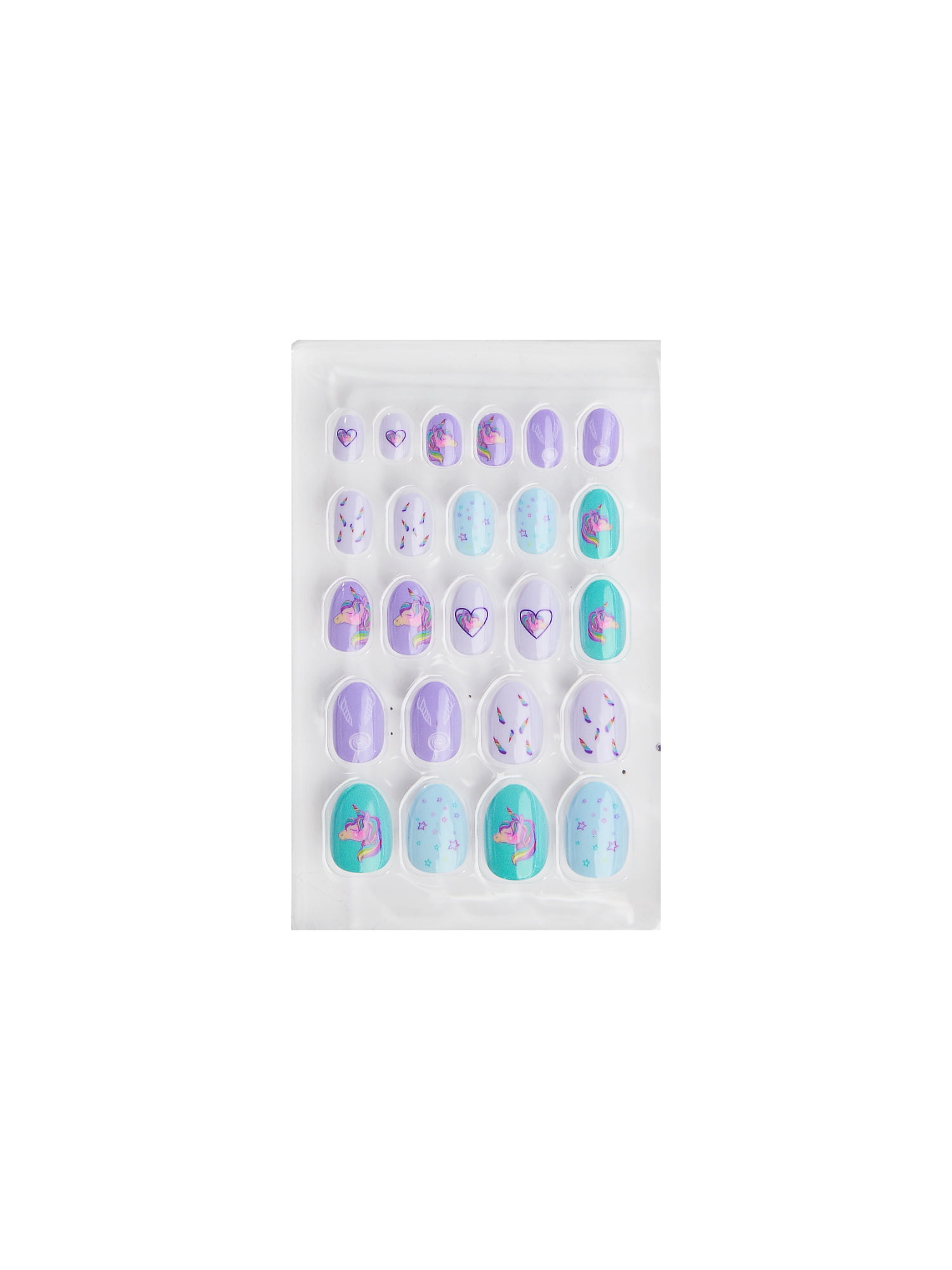 Claire's Unicorn Lavender Oval Shaped Press-on Nails, 24 Nails