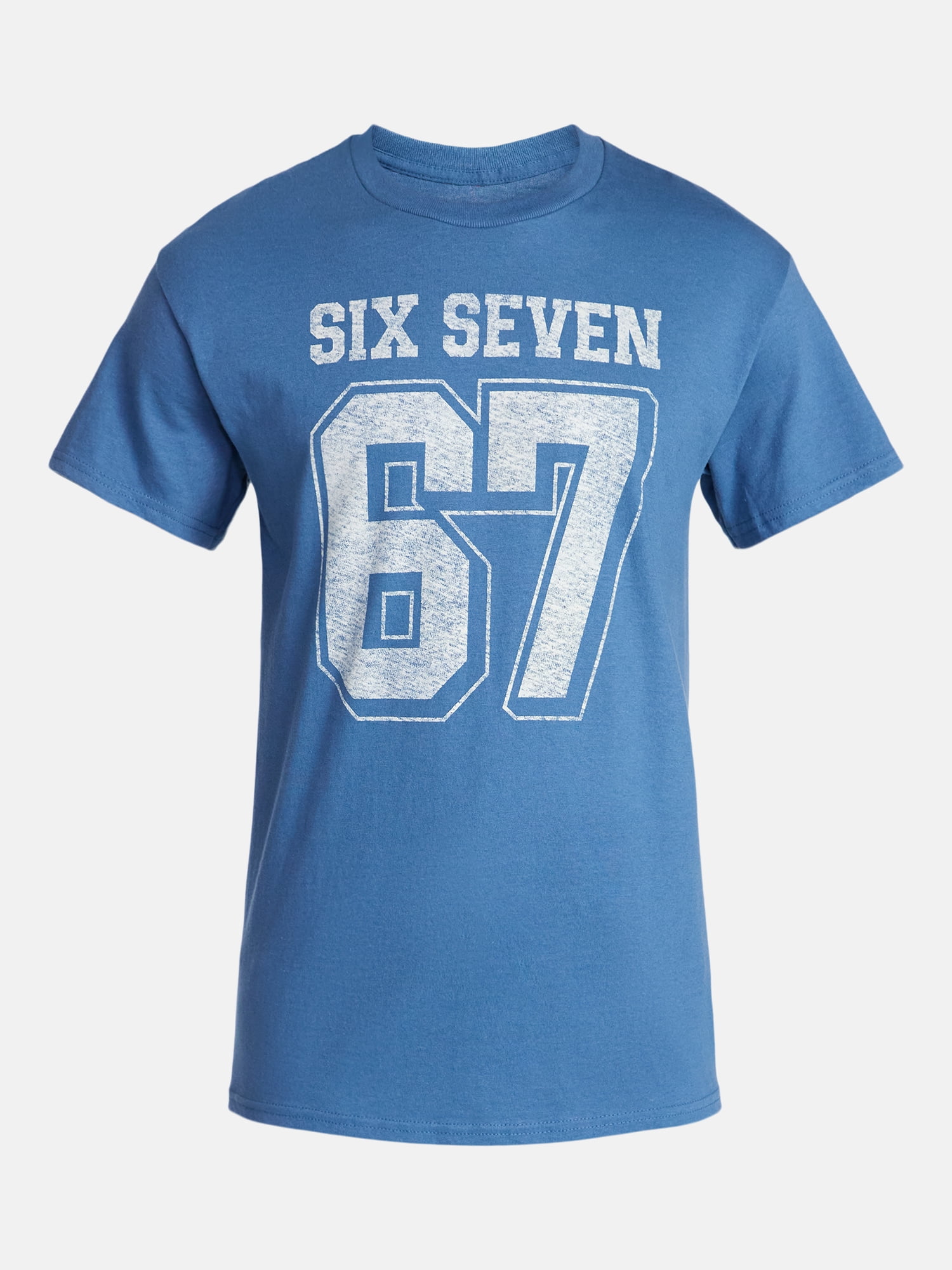 Humor Men's and Big Men's Six Seven 67 Cotton Graphic Tee with Short Sleeves, Size S-3XL