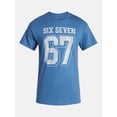 thumbnail image 2 of Humor Men's and Big Men's Six Seven 67 Cotton Graphic Tee with Short Sleeves, Size S-3XL, 2 of 5