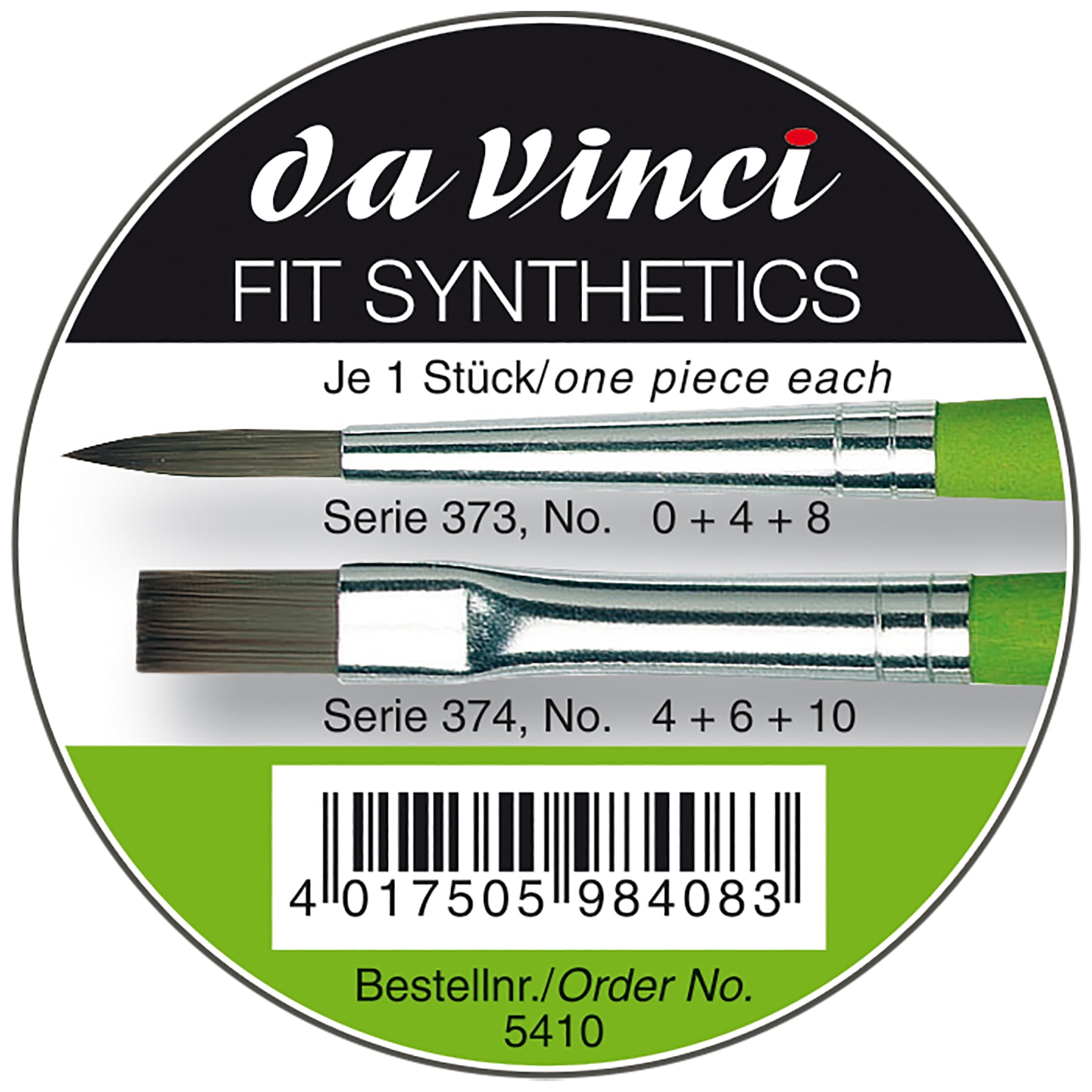 da Vinci FIT Synthetics Student Brush, Synthetic, Tempera, Assorted, 6 Brush Set in Tin