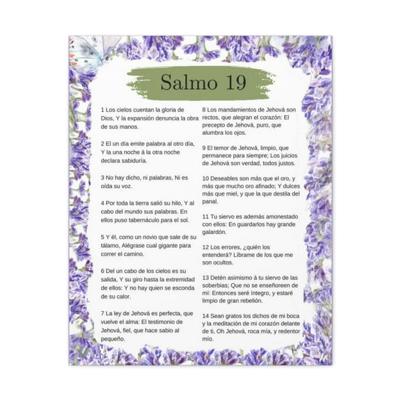 Salmo 19 Impresion De Arte Crist en la Pared Lista Para Colgar in Spanish Ready to Hang Bible Canvas Unframed