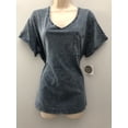 thumbnail image 2 of NWT! Falls Creek Women's Navy Blue Short Sleeve Washed Tee Top Shirt Size 1X, 2 of 11