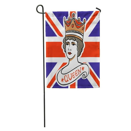 Cheap Plastic Garden Furniture Uk KDAGR England The Portrait of Queen UK Canada Australia and New Zealand on Flag Souvenirs Elizabeth Garden Flag Decorative Flag House Banner 12x18 inch ()