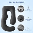 thumbnail image 4 of Funda de Almohada de Embarazo Refrigerante Sasttie, Funda en Forma de U de 57 Pulgadas para Almohada Maternidad de 55 a 57 Pulgadas, Negra (Sin Almohada Incluida), 4 of 9