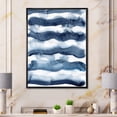 thumbnail image 2 of Designart 'Abstract Blue Classic Waves' Modern Framed Canvas Wall Art Print, 2 of 5