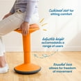 thumbnail image 4 of ECR4Kids Sitwell Wobble Stool with Cushion, Adjustable Height, Active Seating, Orange, 4 of 9