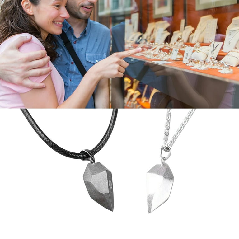 ZX 2pcs Magnets Necklace Heart Shape Alloy Fashionable Stitching Clavicle Pendant for Couple - Walmart.com ZX 2pcs Magnets Necklace Heart Shape Alloy Fashionable Stitching Clavicle Pendant for Couple - Walmart.com