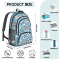 thumbnail image 3 of Basset Hound and Floral Blue Pattern Backpack for School, Cute School Bag with Adjustable Shoulder Straps and Padded Back, 16.9"x12.6"x5.9", 3 of 3