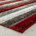 thumbnail image 5 of Luxe Weavers Geometric Red 8x10 Shag Area Rug Plush Striped Bedroom Carpet, 5 of 9
