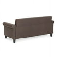 thumbnail image 3 of Furinno Bastia Vintage Button Tufted 3-Seater Sofa, Brown Faux Leather, 3 of 5