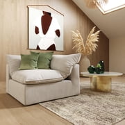 Divani Casa Garman Polyester Fabric Upholstered Corner Chair in Light Gray