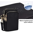 thumbnail image 3 of Women Crossbody Bags,Nylon Phone Wallet Pouch,3 Layers Zipper Pouch Adjustable Strap, For More Cell Phone Make Up, 3 of 5