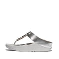thumbnail image 2 of FitFlop Women's Fino Resin Hoop Leather Toe Post Wedge Sole Thong Sandals, 2 of 7