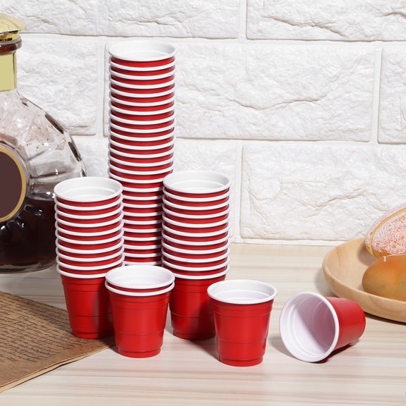 50 Uds. Vasos de plástico desechables de 60ml, vasos para café, cerveza, vajilla, suministros para fiestas