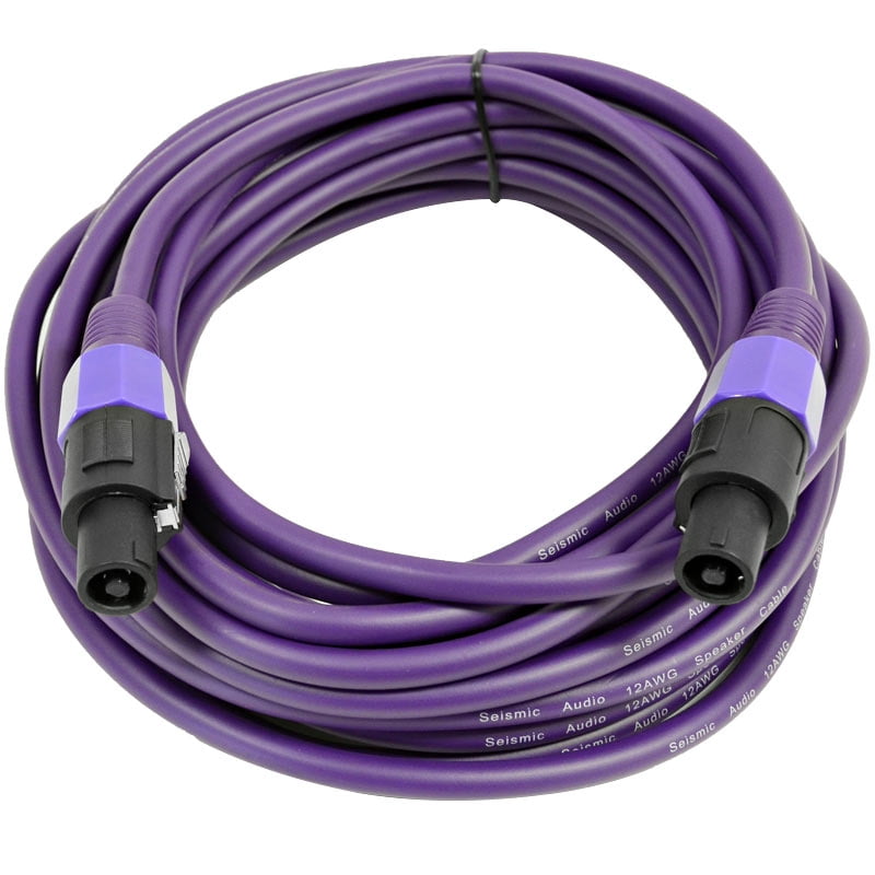 Seismic Audio TW12S25Purple-Pair Pair of 12 Gauge 25-Feet Purple Speakon to Speakon Speaker Cable 