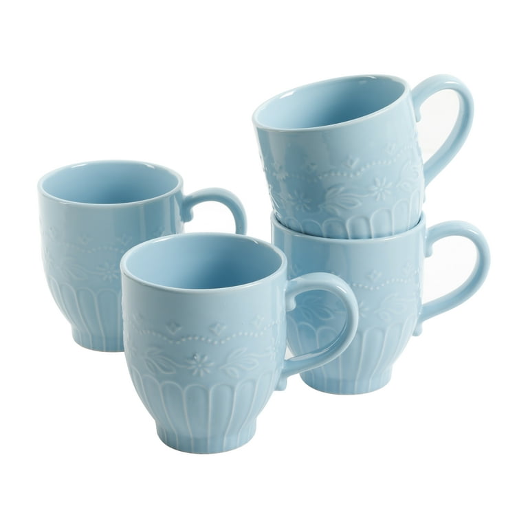 The Pioneer Woman Toni 17-Ounce Light Blue Mugs, 4-Pack 