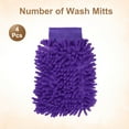 thumbnail image 3 of 4pcs Premium Chenille Microfiber Car Wash Mitts 9.8" x 7.9" Scratch Free Wash Gloves Absorbent Double Sided Plush Cleaning Drying Mitts for Car Washing Home Purple, 3 of 7
