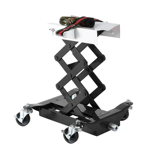 Vérin de Transmission Profil Bas de 450 Lb - Levage de Réparation Auto Robuste avec Plage de Hauteur de 7 à 23 Pouces, Sangles de Sécurité de 2 m et 4 Roues de Frein pour des Réparations Sûres et Fluides, Noir