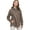 Brown, variant on Women’s Shirts Jacket Casual Button Down Long Sleeve Oversized Shacket with Chest Pockets