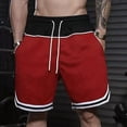 thumbnail image 2 of Men's 11" Athletic Shorts Quick Dry Elastic Performance Basketball Shorts with Pockets Red, 2 of 6