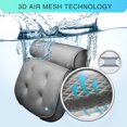 thumbnail image 2 of Essort Bathtub Pillow 3D Air Mesh Bath Pillow Ergonomic Bath Cushion for Head Neck Back Shoulder Support Fits Any Bathtubs(Grey), 2 of 7