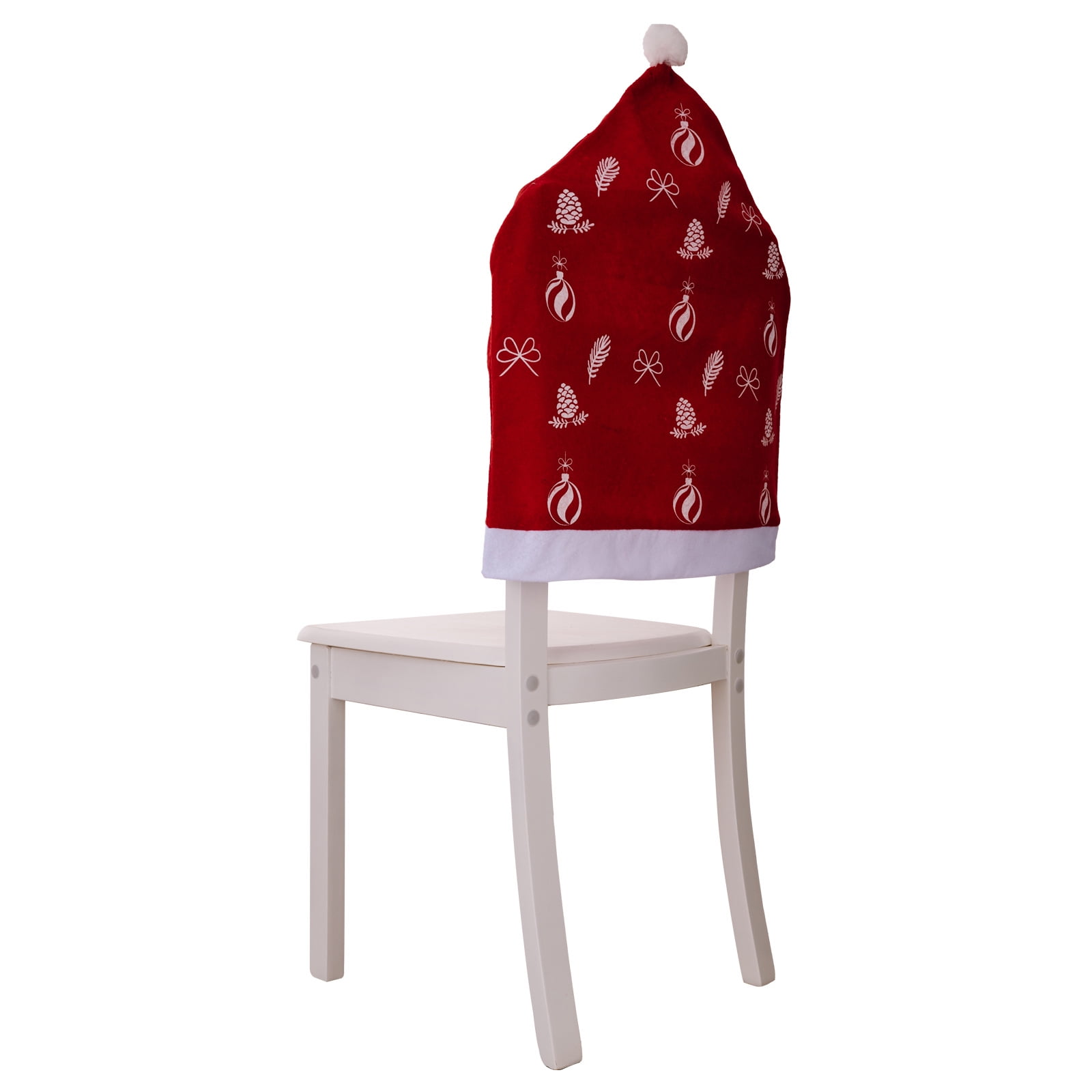 BESTSPR Christmas Decoration Red Chair Cover Dress Up Stool Cover