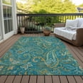 thumbnail image 6 of Addison Rugs Chantille Indoor/Outdoor Transitional Paisley Teal Washable Rectangle Rug, 5' x 7'6", 6 of 6