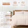 thumbnail image 6 of 3 Piece Burnt Orange Striped Duvet Cover Set California King,Microfiber Comforter/Quilt Cover with Corner Ties and 2 Pillowcases,Modern Abstract Art Geometric All Season Bedding with Zipper Closure, 6 of 8