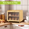 thumbnail image 3 of Caja para Pan de Bambú de 2 Niveles - Panera para Cocina con Ventana Transparente y Gran Capacidad de Almacenamiento - Ideal para Pan Casero, Baguettes, Pasteles y Muffins - Acabado NaturalCaja para P, 3 of 7