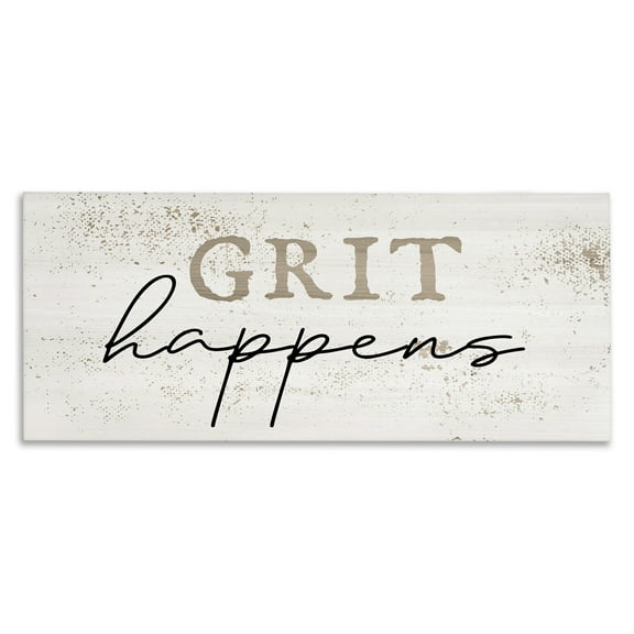 Stupell Industries Grit Happens Motivational Text & Numbers Painting Wrapped Canvas Art Print Wall Art, 24 x 10