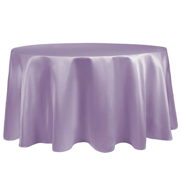 Ultimate Textile (5 Pack) Satin 102-Inch Round Tablecloth - for Wedding, Special Event or Banquet use, Lilac Light Purple
