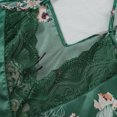 thumbnail image 7 of Womens Silk Pajamas Sets 4PCS Floral Sleepwear Loungewear Satin Robe Cami Shorts Pj Set Fashion Nightgown Nightwear Green, L, 7 of 7