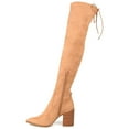 thumbnail image 2 of Journee Womens Paras Wide Calf Stacked Heel Over The Knee Boots, 2 of 9