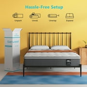 Queen Mattress, Serweet 10 inch Hybrid Mattress Queen with Fiberglass Free, Memory Foam, Breathable Euro Pillow Top Mattress for Cooler Sleep Supportive & Pressure Relief, Medium Firm
