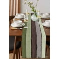 thumbnail image 4 of ERUNPONLY Sage Green Grey Table Runner - 90 Inch Long Vintage Stripe Farmhouse Wood Grain Cotton and Linen Blended Dress Scarves Farmhouse Table Runner for Kitchen Dining, Coffee Table, 13"x90", 4 of 8