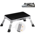 thumbnail image 2 of Taburete plegable con plataforma ajustable y superficie antideslizante, con almohadillas de goma gruesas para uso como taburete para adultos o niños en cocinas y dormitorios (Blanco)., 2 of 10