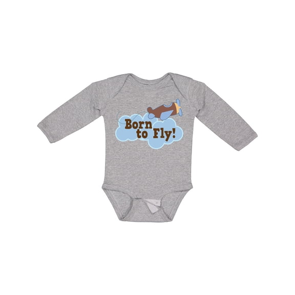 Inktastic Airplane Future Pilot Born to Fly Boys Long Sleeve Baby Bodysuit
