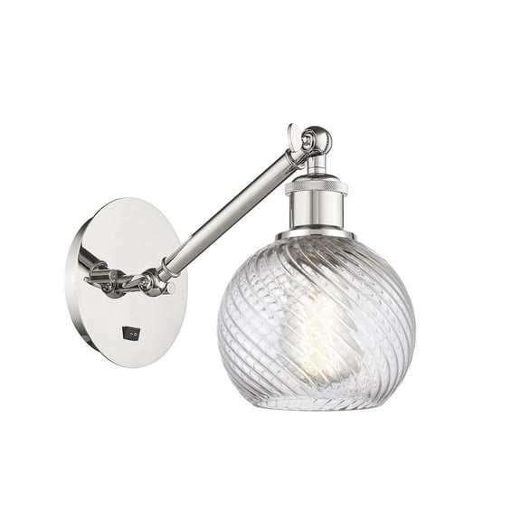 317-1W-PN-G121-6-LED-Innovations Lighting-Athens - 1 Light Wall Sconce In Industrial Style-10.5 Inches Tall and 6 Inches Wide Polished Nickel Matte