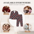 thumbnail image 4 of Uemuo Red And Blue Cars Pattern Womens Pajama Sets,PJ Set for Women,Pajamas for Women Logo,Long Sleeve Pajama Set for Women,Soft Long Sleeve Top With Pants-Medium, 4 of 9