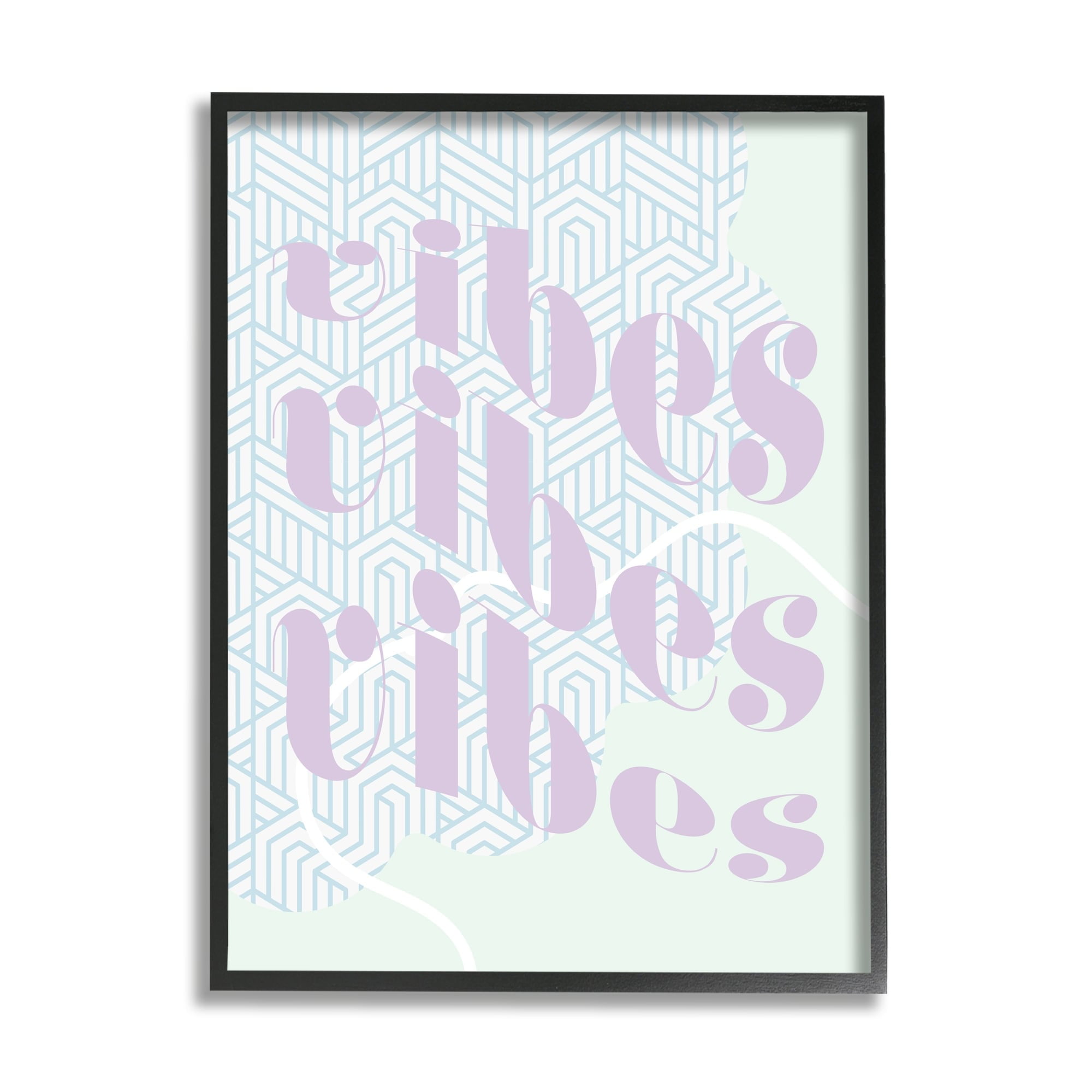 Stupell Industries Vibes Geometric Pastel Phrase Religious Painting White Framed Art Print Wall Art