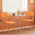 thumbnail image 2 of Twister.CK 4 Pack Folding Chairs, Metal Foldable Chair, for Indoor Outdoor Dining Room, Camping, Wedding, Commercial Banquet, Orange, 2 of 7