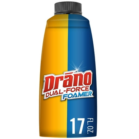 Drano Dual-Force Foamer Clog Remover, 17 fl oz (Best Drain Cleaner For Hair Clogs)