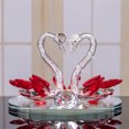 thumbnail image 4 of Becaristey Craft Crystal Swan Simulation Vivid Comfortable Animal Figurines Sturdy Fine Workmanship Stable Ornament Accessory Home Gift Red, 4 of 6
