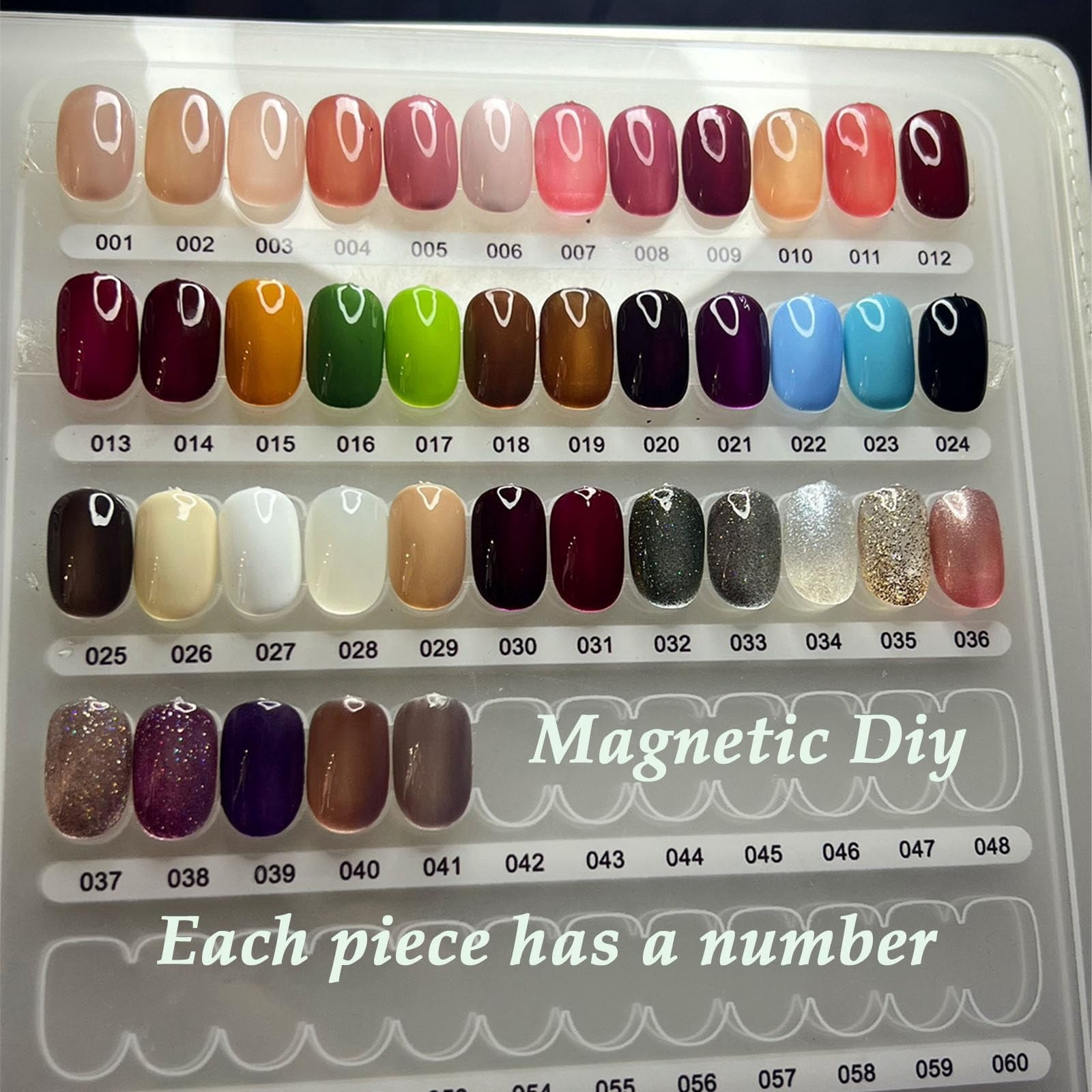 Magnetic Nail Swatches Book, 2025 New DIY Separable Magnetic Tips Nail Color Swatchs Easy Preview & Storage (Apricot, 180 colors)