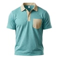 thumbnail image 4 of LEKWK Mens Golf Shirts Slim Fit Quarter Zip Pullover Short Sleeve Shirts Zipper Placket Heathered Tennis Business Casual Tee, 4 of 5