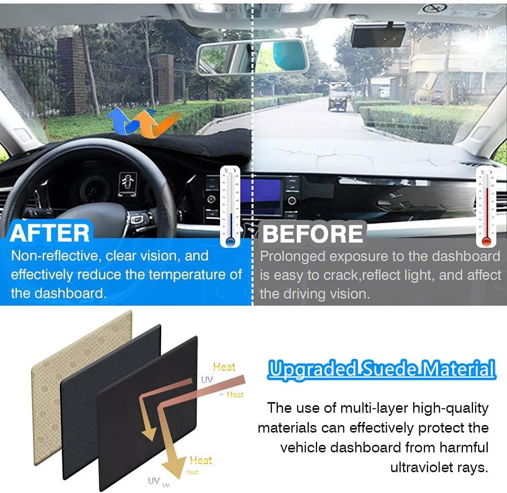 Canvcle Dash Cover Fit for Ford F250 F350 F450 1999 2000 2001 2002 2003 2004 Accessories Dashboard Cover Mat Non-Slip Carpet Sunshield Glare UV Rays Protector