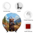 thumbnail image 4 of Honeii Snowy Mountain Photography Bear Print Elegant Bone China Decorative Plate, Porcelain Plate,Art Crafts,Ceramic Ornaments for Home Office Wall Decor-7in, 4 of 6
