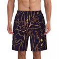 thumbnail image 1 of Bathing Suit Gold Chains Board Shorts Summer Beads Print Y2K Retro Beach Shorts Men's Design Quick Drying Swim Trunks, 1 of 5